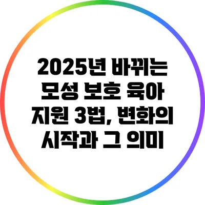 2025년 바뀌는 모성 보호 육아 지원 3법, 변화의 시작과 그 의미