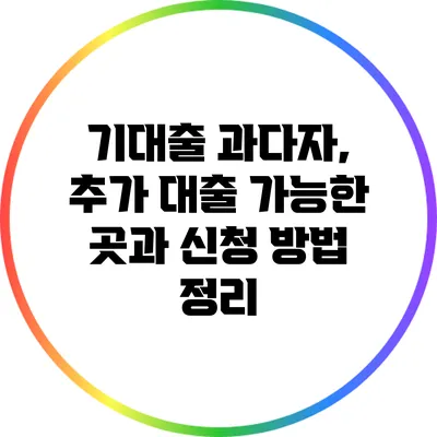 기대출 과다자, 추가 대출 가능한 곳과 신청 방법 정리