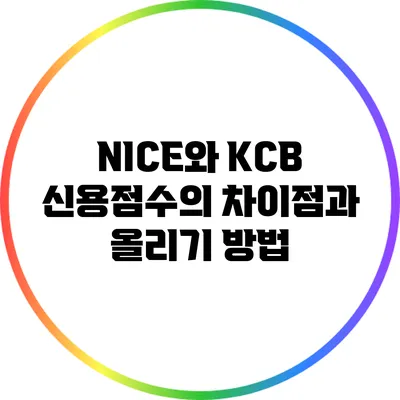 NICE와 KCB 신용점수의 차이점과 올리기 방법