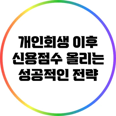 개인회생 이후 신용점수 올리는 성공적인 전략