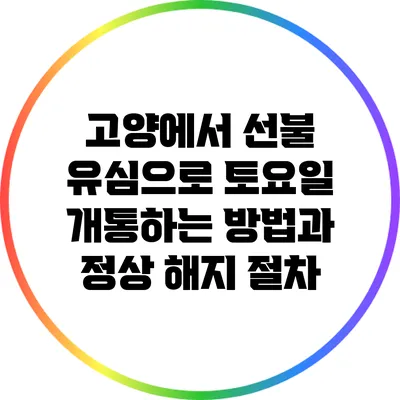 고양에서 선불 유심으로 토요일 개통하는 방법과 정상 해지 절차