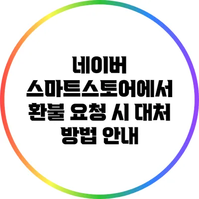 네이버 스마트스토어에서 환불 요청 시 대처 방법 안내