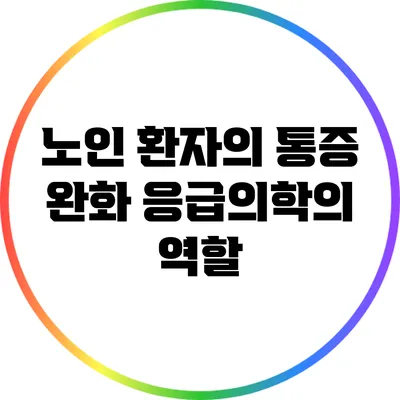 노인 환자의 통증 완화: 응급의학의 역할