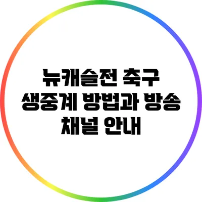 뉴캐슬전 축구 생중계 방법과 방송 채널 안내