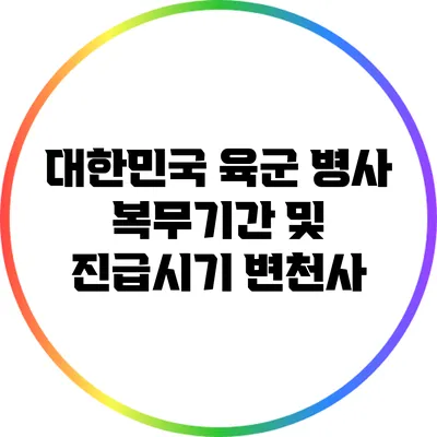 대한민국 육군 병사 복무기간 및 진급시기 변천사