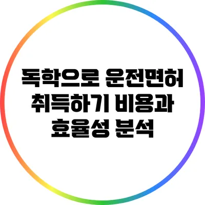 독학으로 운전면허 취득하기: 비용과 효율성 분석
