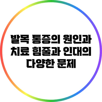 발목 통증의 원인과 치료: 힘줄과 인대의 다양한 문제