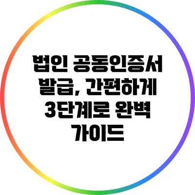 법인 공동인증서 발급, 간편하게 3단계로 완벽 가이드
