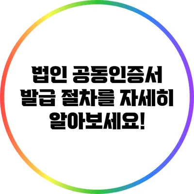 법인 공동인증서 발급 절차를 자세히 알아보세요!