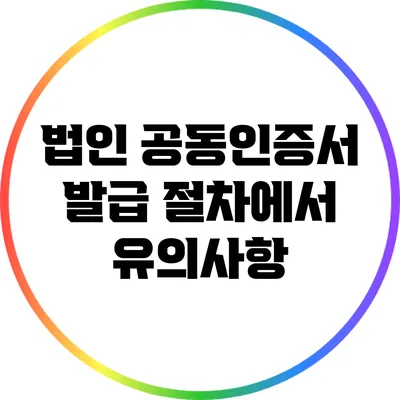 법인 공동인증서 발급 절차에서 유의사항