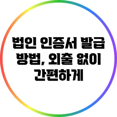 법인 인증서 발급 방법, 외출 없이 간편하게