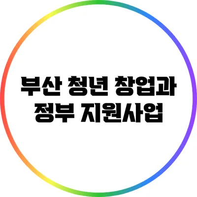 부산 청년 창업과 정부 지원사업