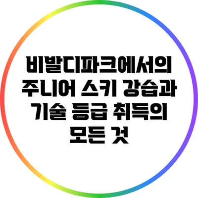 비발디파크에서의 주니어 스키 강습과 기술 등급 취득의 모든 것