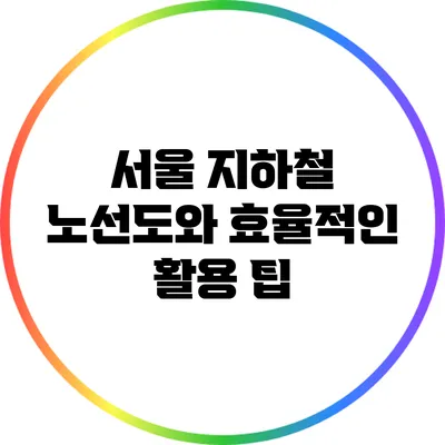 서울 지하철 노선도와 효율적인 활용 팁