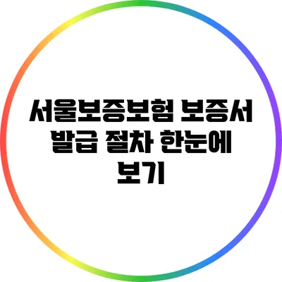 서울보증보험 보증서 발급 절차: 한눈에 보기