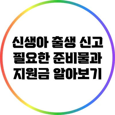 신생아 출생 신고: 필요한 준비물과 지원금 알아보기