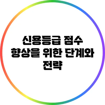 신용등급 점수 향상을 위한 단계와 전략