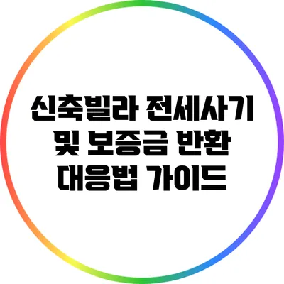 신축빌라 전세사기 및 보증금 반환 대응법 가이드