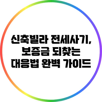 신축빌라 전세사기, 보증금 되찾는 대응법 완벽 가이드