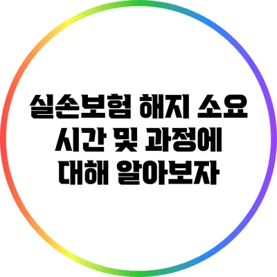 실손보험 해지 소요 시간 및 과정에 대해 알아보자
