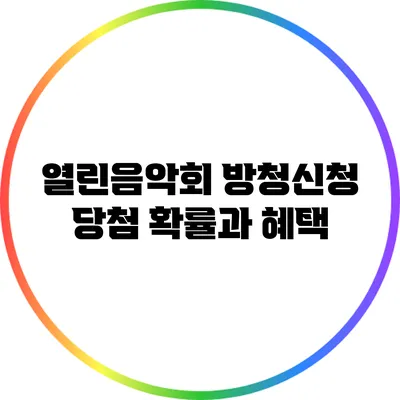 열린음악회 방청신청: 당첨 확률과 혜택
