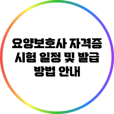 요양보호사 자격증 시험 일정 및 발급 방법 안내