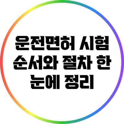 운전면허 시험 순서와 절차: 한 눈에 정리