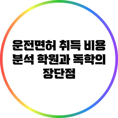 운전면허 취득 비용 분석: 학원과 독학의 장단점