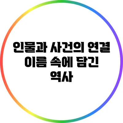 인물과 사건의 연결: 이름 속에 담긴 역사