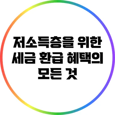 저소득층을 위한 세금 환급 혜택의 모든 것