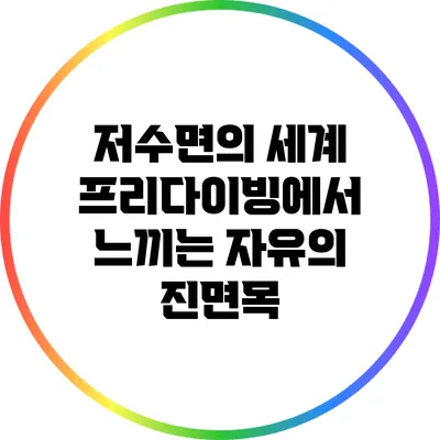 저수면의 세계: 프리다이빙에서 느끼는 자유의 진면목