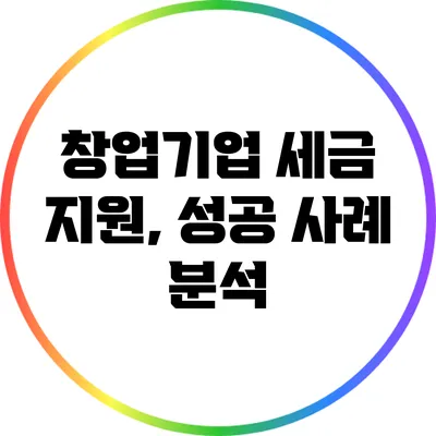 창업기업 세금 지원, 성공 사례 분석