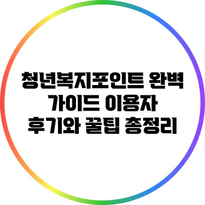 청년복지포인트 완벽 가이드: 이용자 후기와 꿀팁 총정리