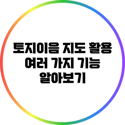 토지이음 지도 활용: 여러 가지 기능 알아보기