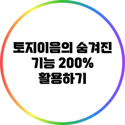 토지이음의 숨겨진 기능 200% 활용하기