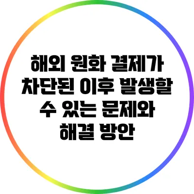 해외 원화 결제가 차단된 이후 발생할 수 있는 문제와 해결 방안
