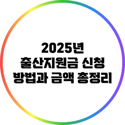 2025년 출산지원금: 신청 방법과 금액 총정리