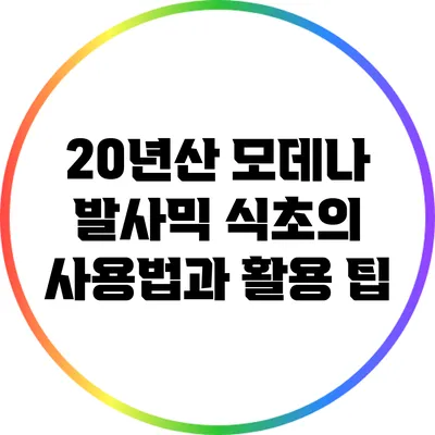 20년산 모데나 발사믹 식초의 사용법과 활용 팁