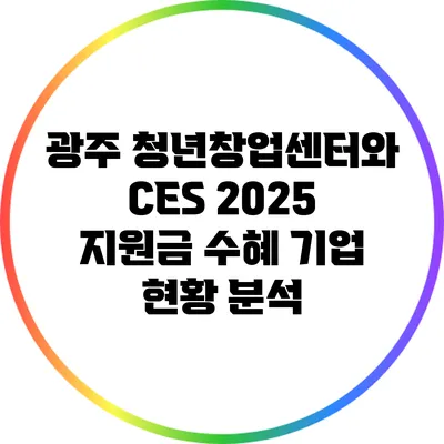 광주 청년창업센터와 CES 2025 지원금 수혜 기업 현황 분석