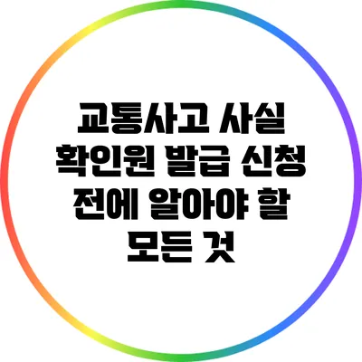 교통사고 사실 확인원 발급 신청 전에 알아야 할 모든 것