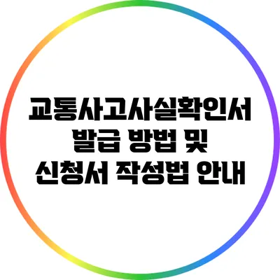 교통사고사실확인서 발급 방법 및 신청서 작성법 안내