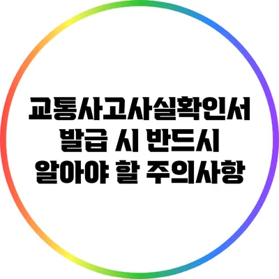 교통사고사실확인서 발급 시 반드시 알아야 할 주의사항