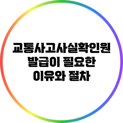 교통사고사실확인원 발급이 필요한 이유와 절차