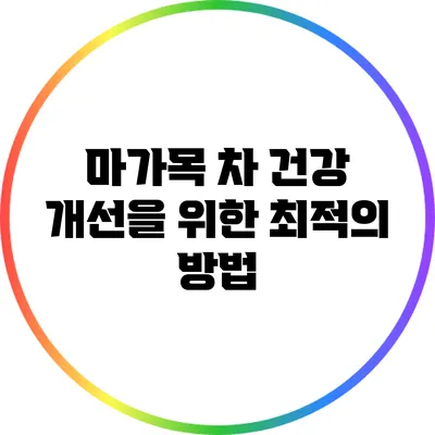 마가목 차: 건강 개선을 위한 최적의 방법