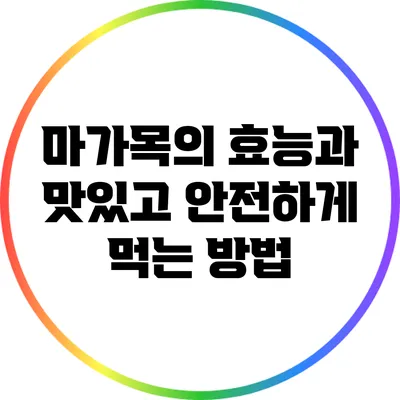 마가목의 효능과 맛있고 안전하게 먹는 방법