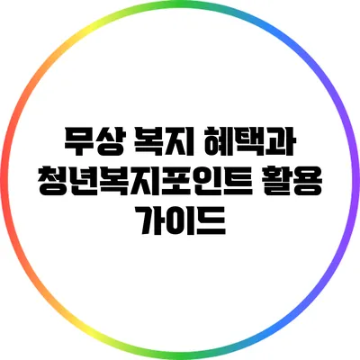 무상 복지 혜택과 청년복지포인트 활용 가이드