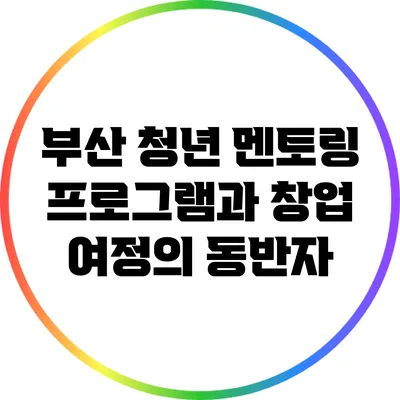 부산 청년 멘토링 프로그램과 창업 여정의 동반자