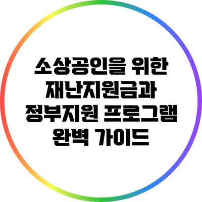 소상공인을 위한 재난지원금과 정부지원 프로그램 완벽 가이드