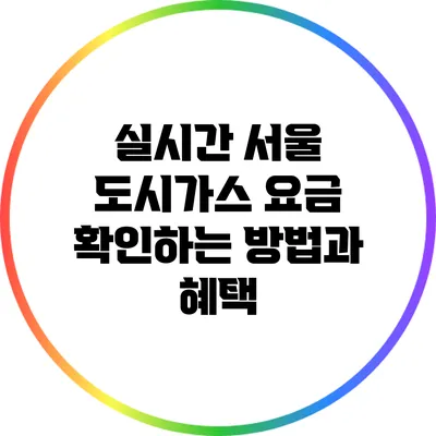 실시간 서울 도시가스 요금 확인하는 방법과 혜택
