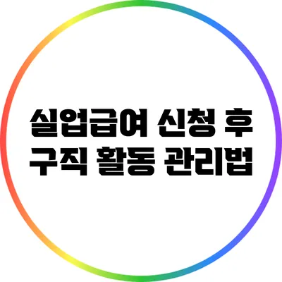 실업급여 신청 후 구직 활동 관리법